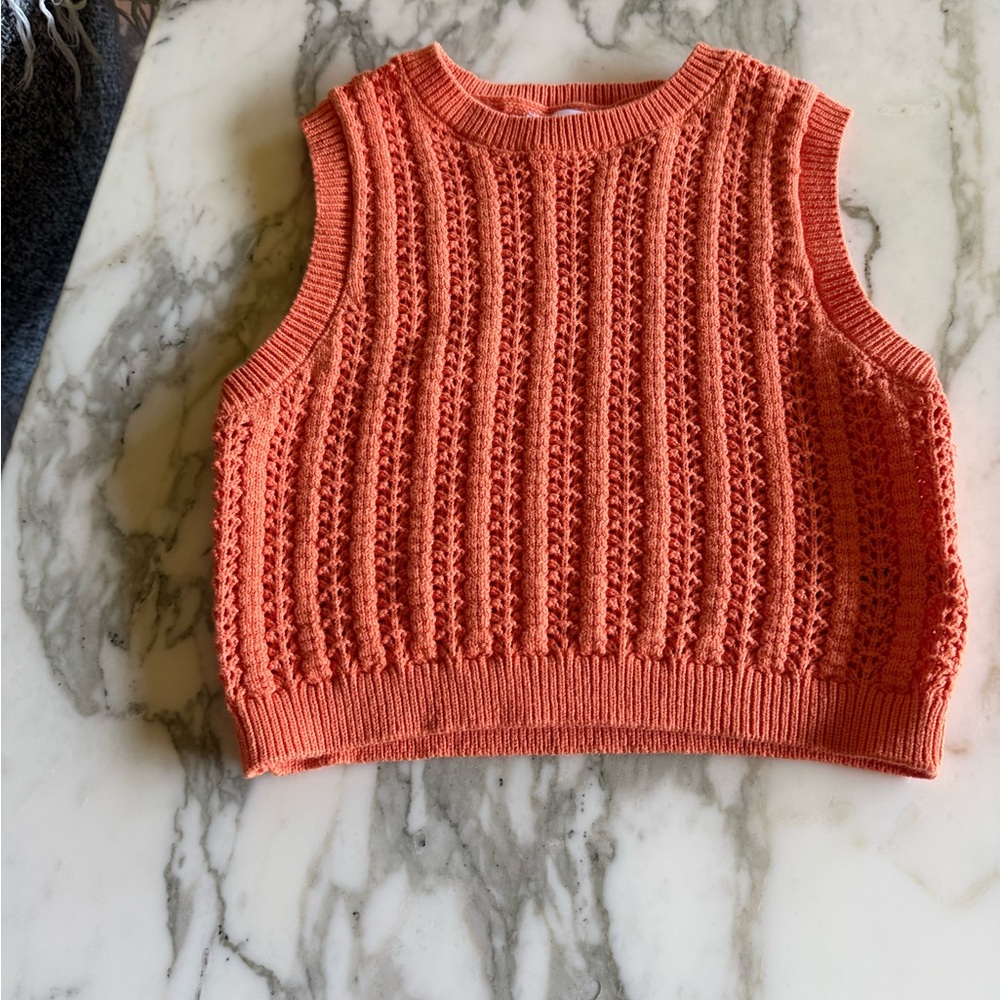 Zara Vibrant Orange Knit Top